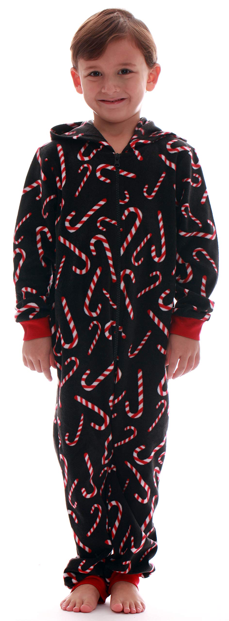 Candy Cane Matching Family Pajamas - Christmas Couples Onesies & Dog Pajama Set for Holiday Photos & Cozy Winter Nights
