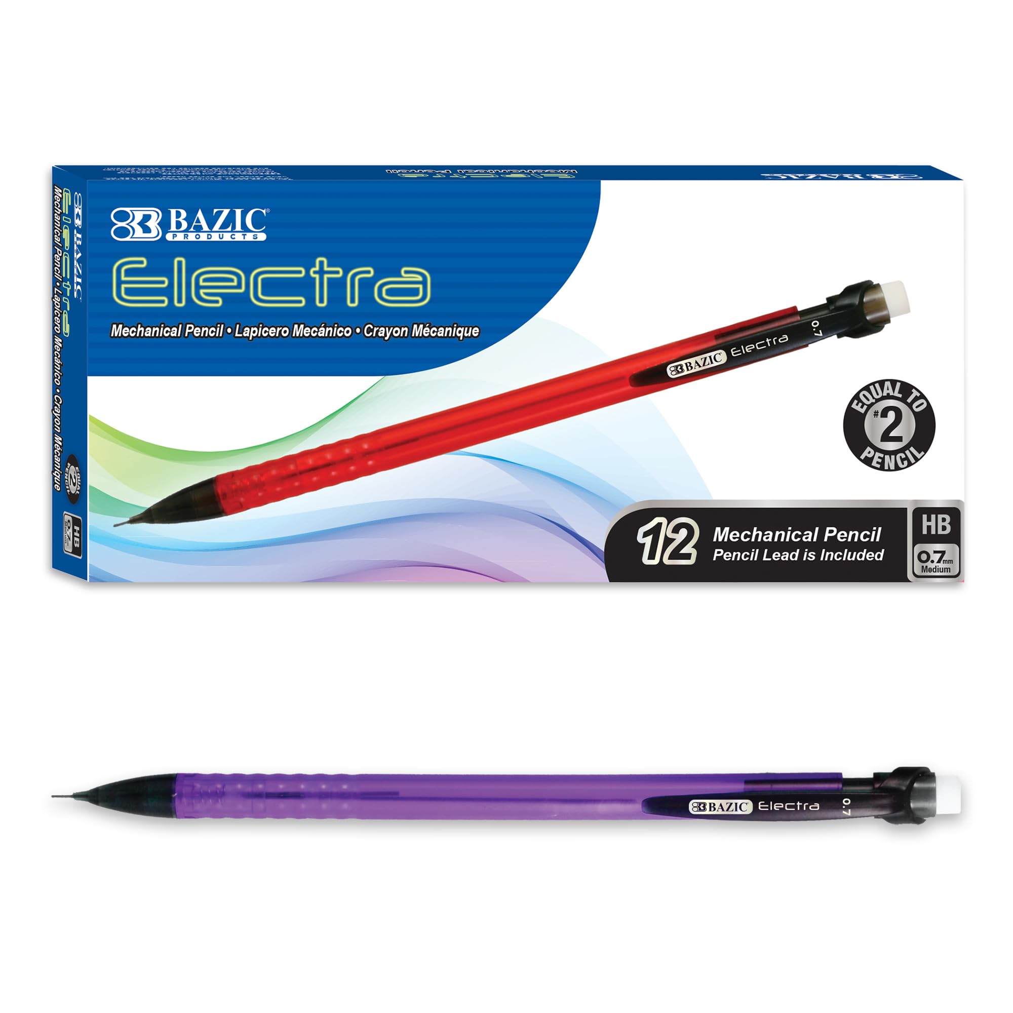 BAZIC 0.7mm Mechanical Pencils for Drawing & Writing - 144 Pack with Smooth Lead & Latex-Free Eraser - Perfect for Drafting, Sketching, School & Office Use