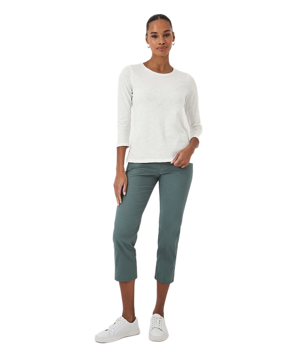 Women's Perfect Slub Crew Neck T-Shirt | Soft Cotton Casual Tee | Crew Clothing for Everyday Wear, Work & Weekend Outfits