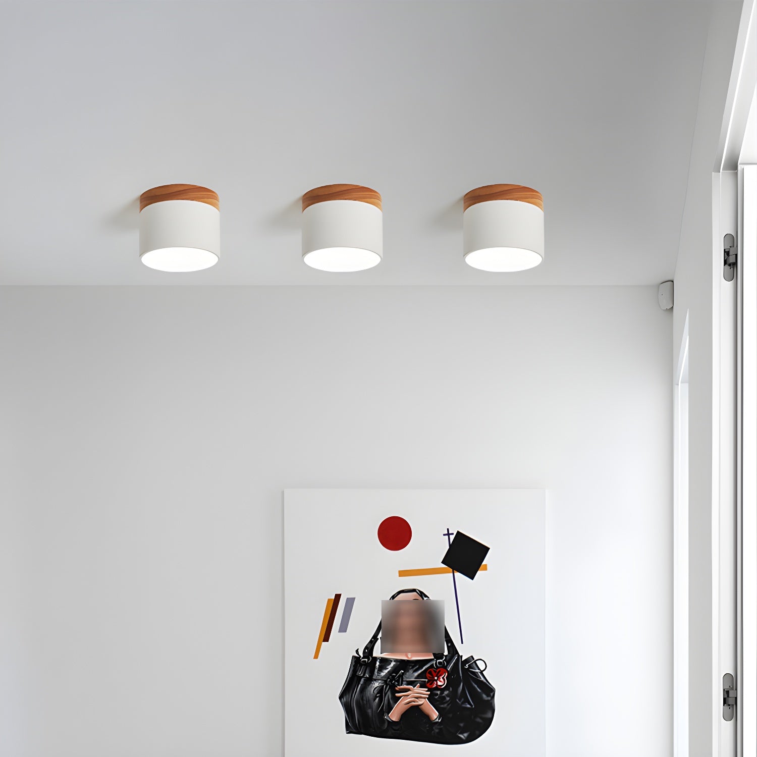Alva Wooden Surface Downlight - Modern LED Ceiling Light for Home & Office - Dimmable Recessed Lighting Fixture for Living Room, Bedroom, Kitchen, and Hallway