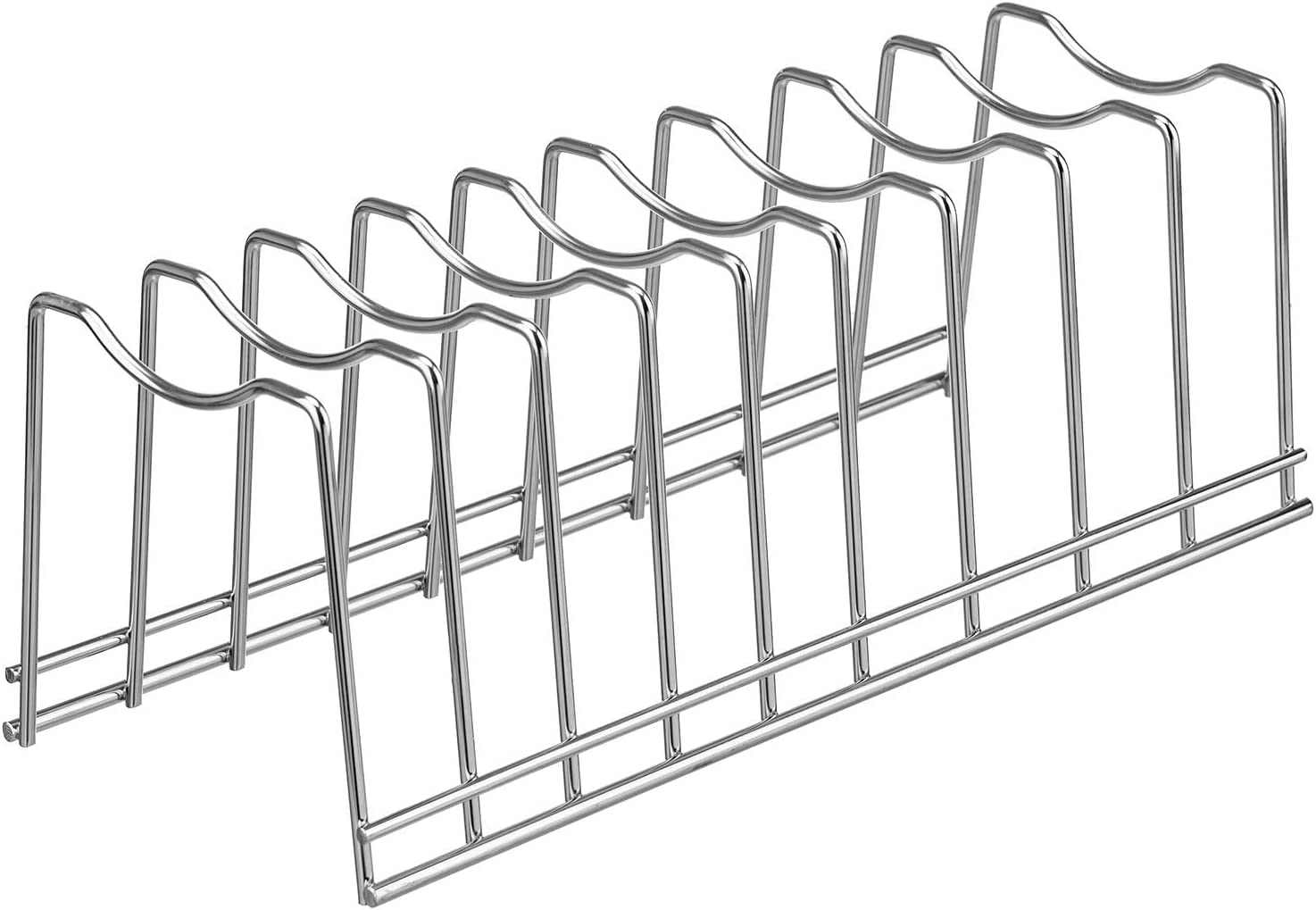 Stainless Steel Kitchen Pot Lid Organizer & Bakeware Storage Rack - Cabinet & Pantry Organization for Pots, Pans, Lids, Dishes & Bakeware - Perfect for Small Kitchens & Cluttered Cabinets