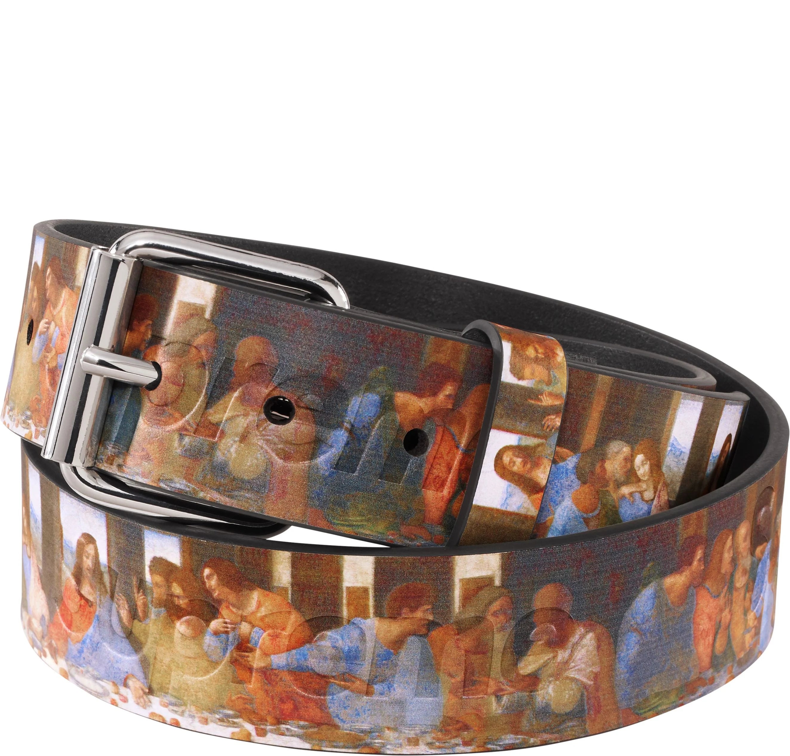 SUPREME 25SS LAST SUPPER GENUINE LEATHER BELT for Men - Fashionable Designer Belt for Jeans, Pants & Casual Outfits