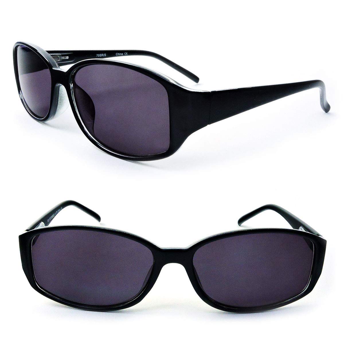 Classic Full Lens Spring Hinges Reading Sunglasses for Women - Non-Bifocal (+1.25 Magnification) Black Frame - Perfect for Outdoor Reading, Driving & Sun Protection