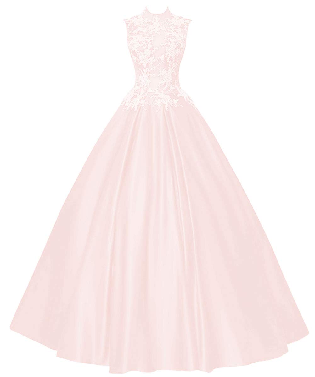 Elegant Long Prom Dress for Quinceañera | Princess Evening Gown | Halter Neck Sleeveless Satin Formal Gown | Perfect for Homecoming, Ball, Wedding & Special Occasions