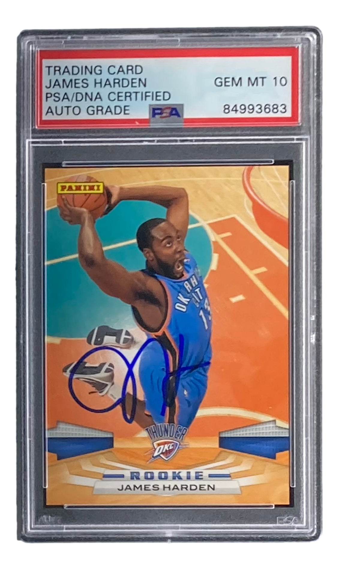 James Harden Autographed 2009 Panini #303 Rookie Card PSA/DNA Gem Mint 10 - Perfect for NBA Memorabilia Collections, Sports Fan Gifts & Investment Pieces