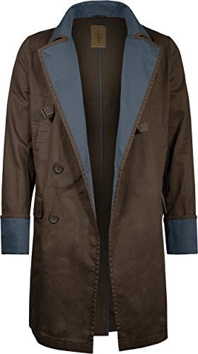 Musterbrand Dragon Age Men's Trench Coat - Varric Brown | Official Video Game Cosplay Costume | Perfect for Halloween, Comic Con & Role Playing Events