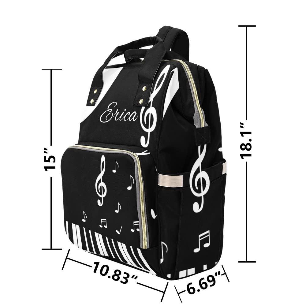 Custom Personalized Name Guitar Diaper Bag - Waterproof Nursing Tote & Mummy Backpack for Travel, Outdoor, and Baby Essentials - Perfect for Moms On-the-Go, Park Outings, and Family Trips