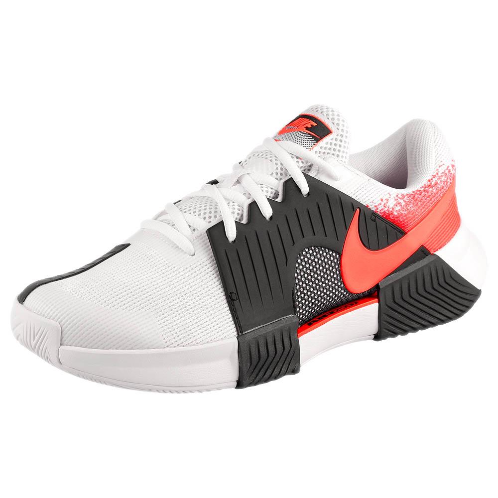 Nike Men's Air Zoom GP Challenge 1 Tennis Shoes - White & Hot Lava Colorway - Lightweight Cushioned Sneakers for Competitive Tennis Matches & Court Training