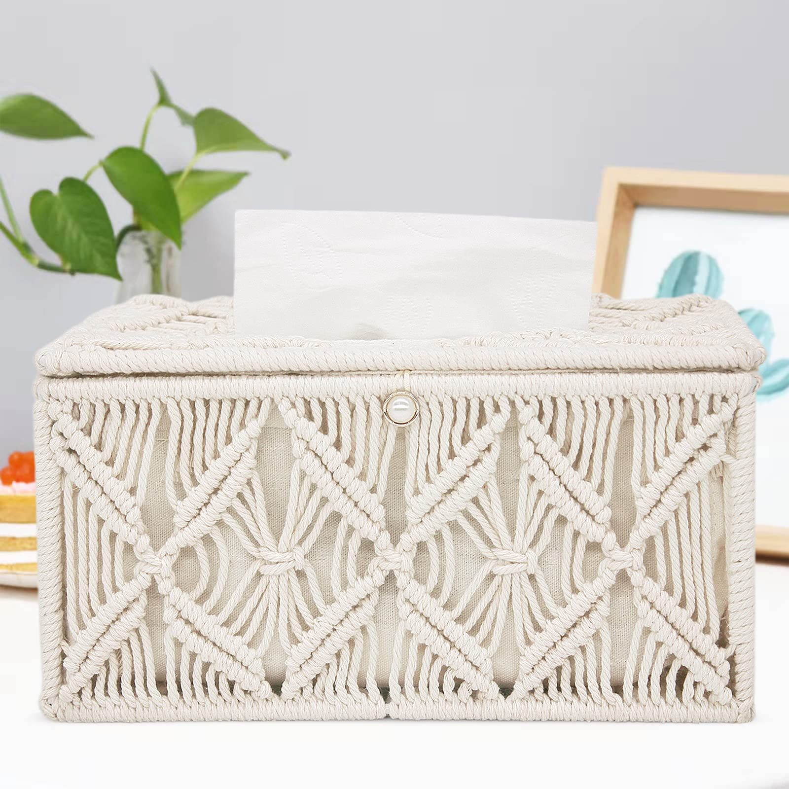 Decorative Rectangle Tissue Box Cover - Stylish Paper Tissue Holder & Napkin Organizer for Bathroom, Bedroom, Dresser, Living Room & Office | Perfect for Home Decor & Gift Giving (Rectangle-1)