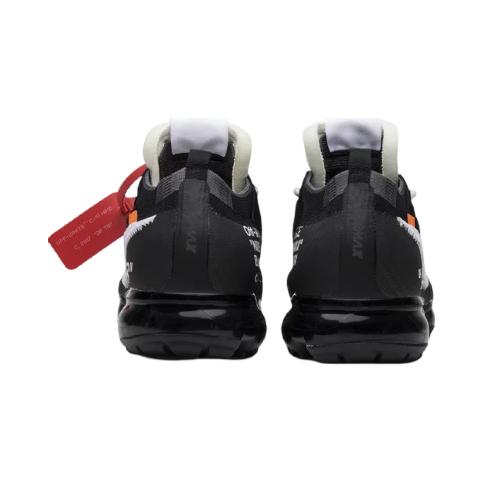 Off White x Nike Air Max VaporMax FK Flyknit Sneakers - Black & White Clear Sole - Running, Gym & Streetwear Fashion