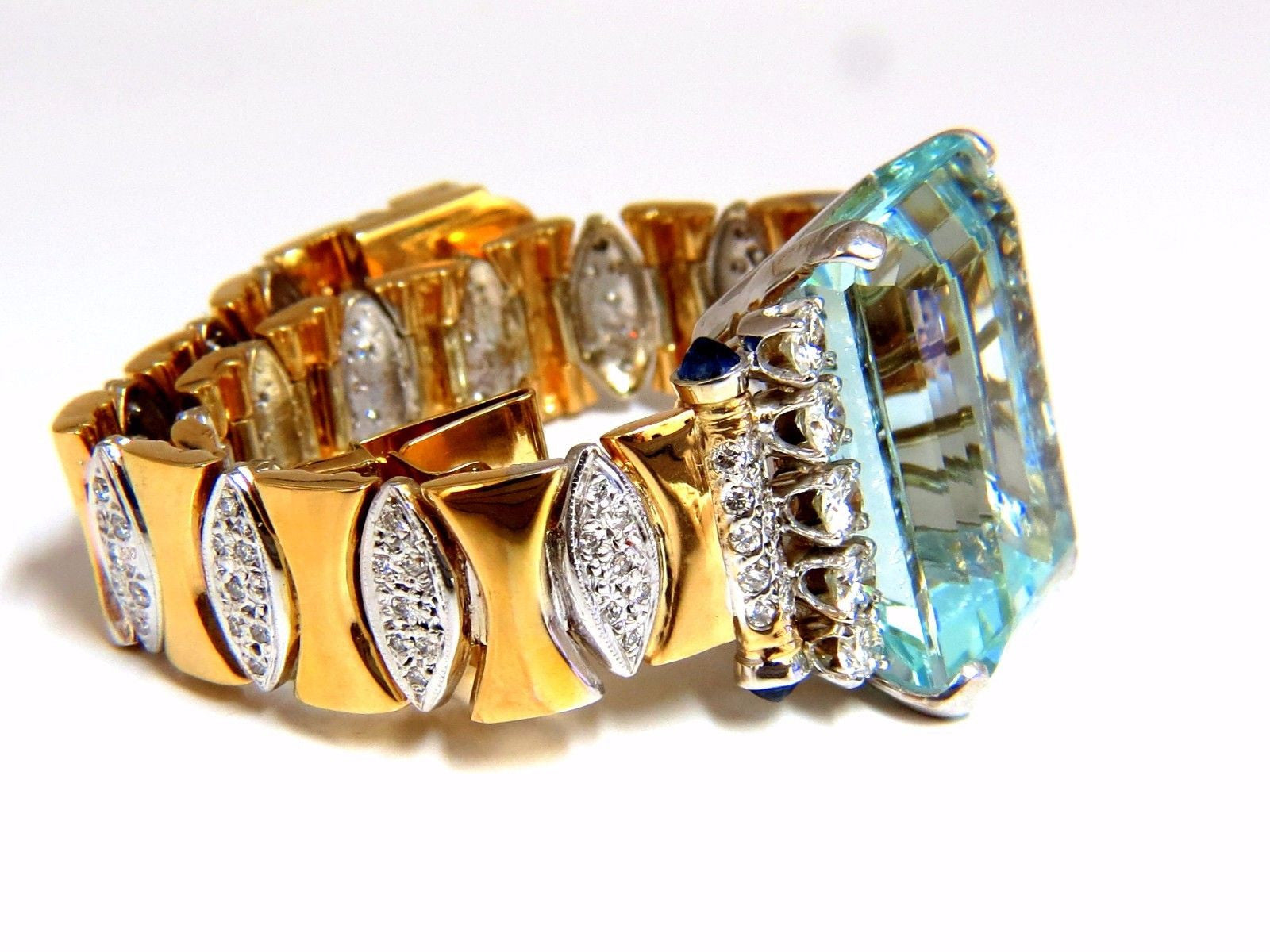 GIA Certified 56.05ct Natural Aquamarine Diamond Bracelet - Bohemian Deco Style Jewelry for Women, Elegant Gift for Wedding, Anniversary & Special Occasions