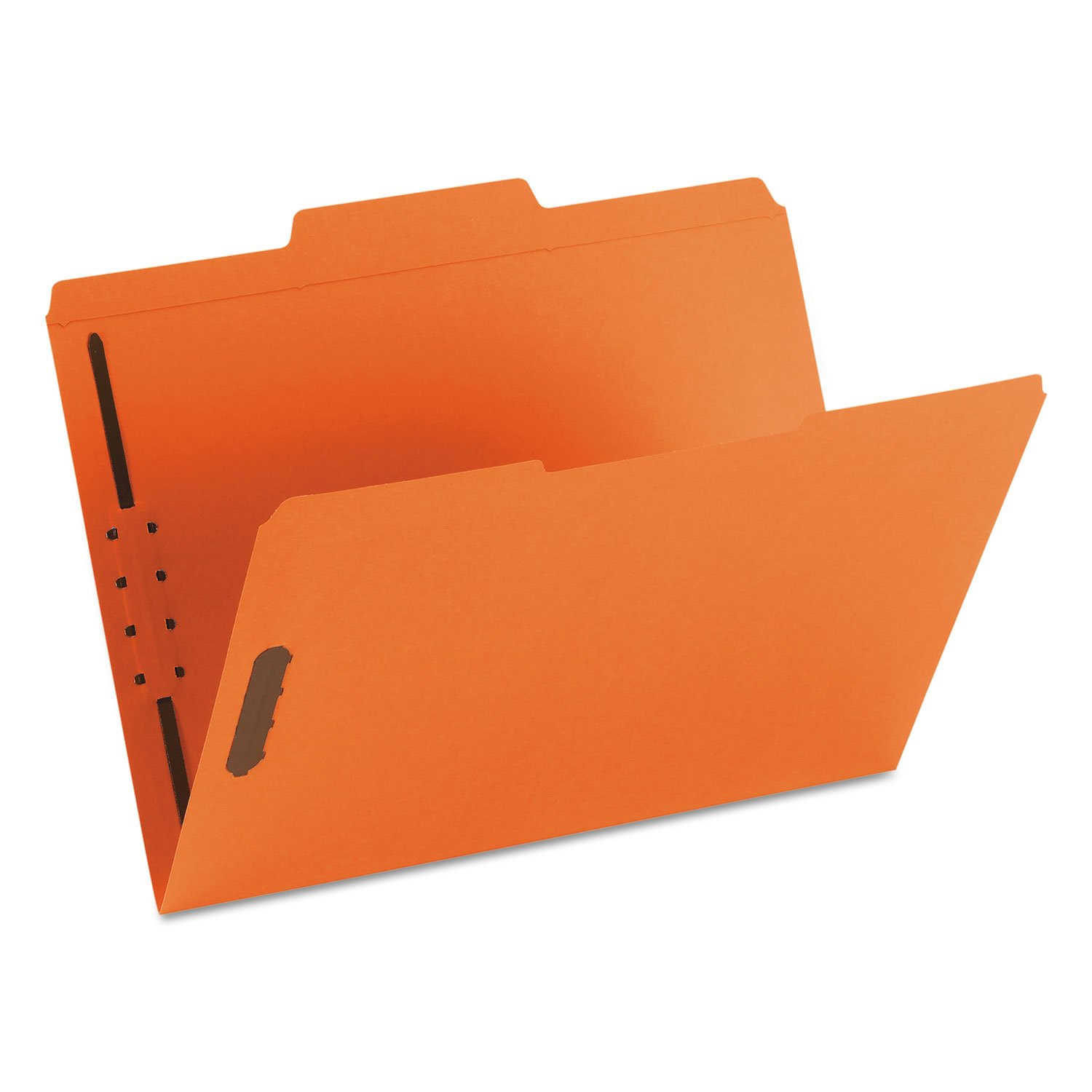 Smead 12540 Two-Fastener File Folders - 1/3 Cut Assorted Top Tabs, Letter Size, Orange (50/Box) - Perfect for Office Organization & Document Filing