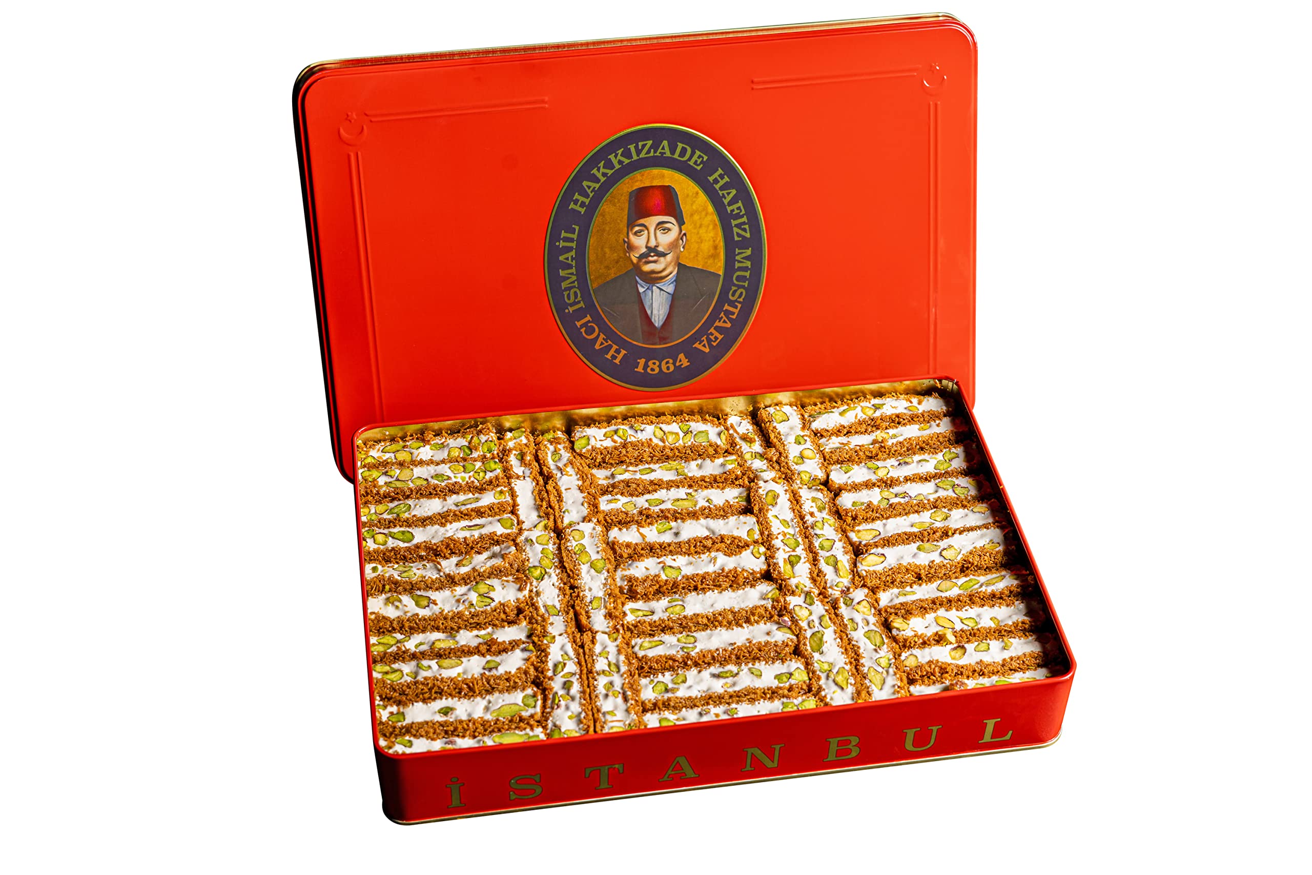 Hafiz Mustafa 1864 Istanbul Turkish Delight & Ottoman Kadaifi Dessert Gift Box - Pistachio, Pomegranate, Milk Flavored Turkish Sweets Tray | Perfect for Birthday, Christmas Gifts & Holiday Celebrations