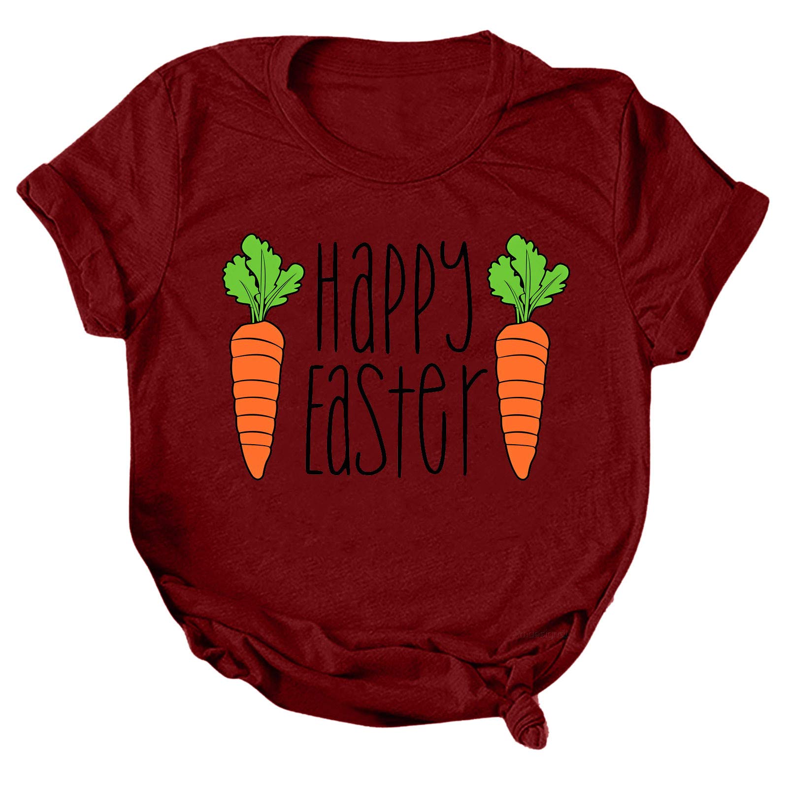 Funny Easter Carrot Graphic T-Shirt for Women - Cute Bunny Letter Printed Short Sleeve Cotton Top - Perfect for Easter Parties, Spring Outings & Casual Wear