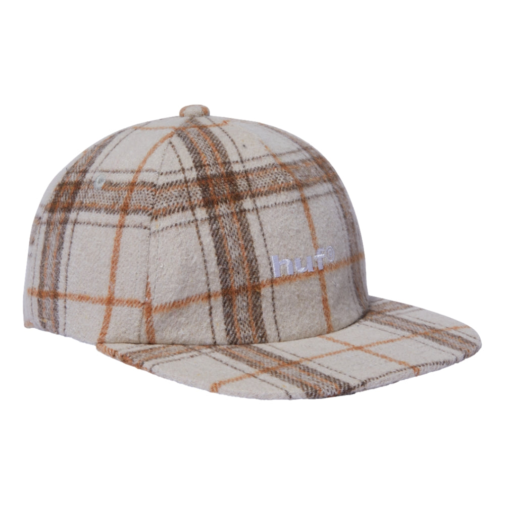HUF 98 PLAID 5-PANEL SNAPBACK HAT IN OATMEAL - STREETWEAR FASHION FOR SKATEBOARDING & CASUAL STYLE