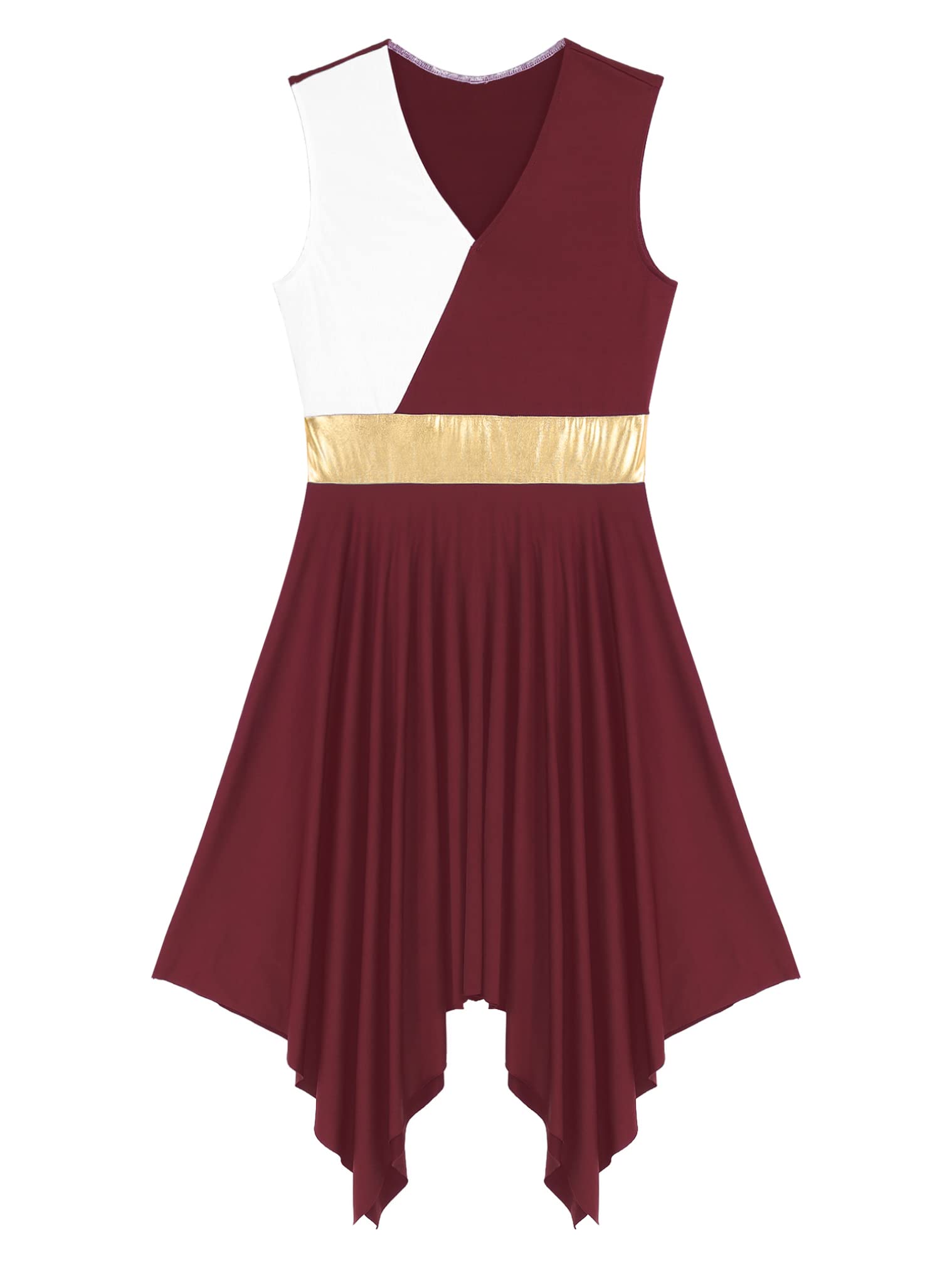 Women's Sleeveless Praise Dance Overlay Dress - Worship Dance Tunic Costume for Liturgical Performances, Church Services & Spiritual Events