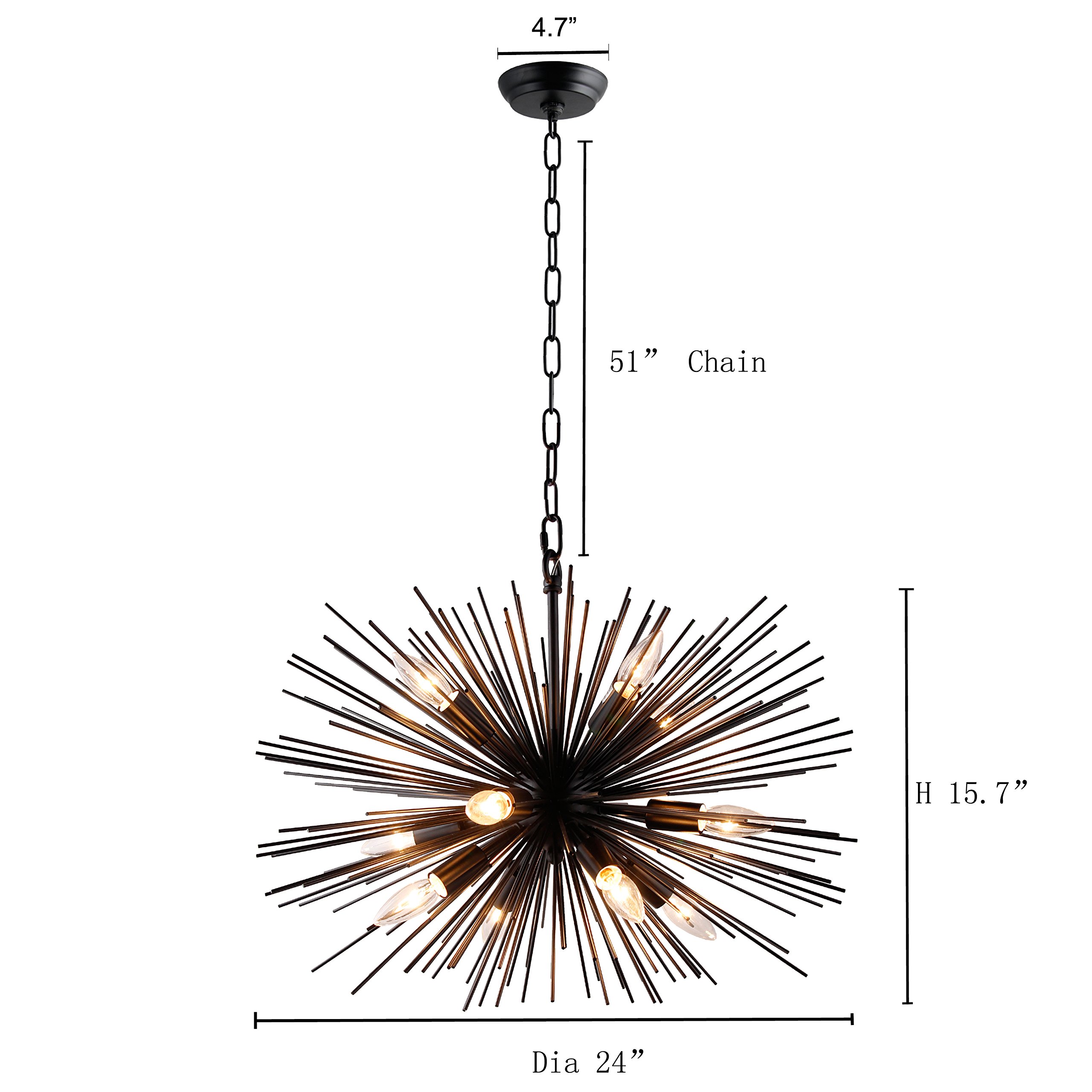 12-Light Astra Sputnik Satellite Chandelier - 24