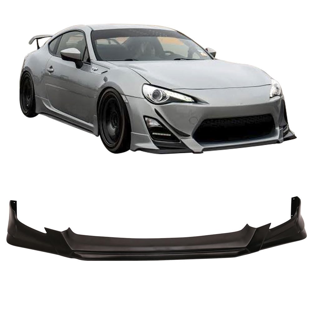 IKON MOTORSPORTS RS Style Black PU Front Bumper Lip Spoiler for 2013-2016 Scion FRS | Body Kit Splitter Diffuser Air Dam | Enhances Aerodynamics & Street Style