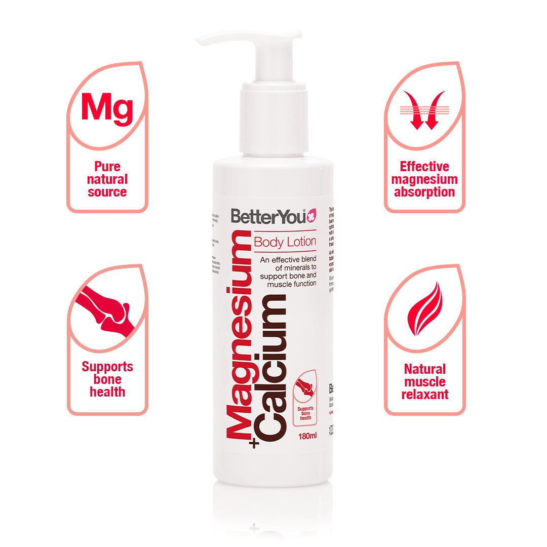 BetterYou Magnesium Bone Mineral Lotion 180ml - Fast-Absorbing Magnesium Supplement for Bone Health & Muscle Recovery - Perfect for Athletes, Fitness Enthusiasts & Daily Wellness