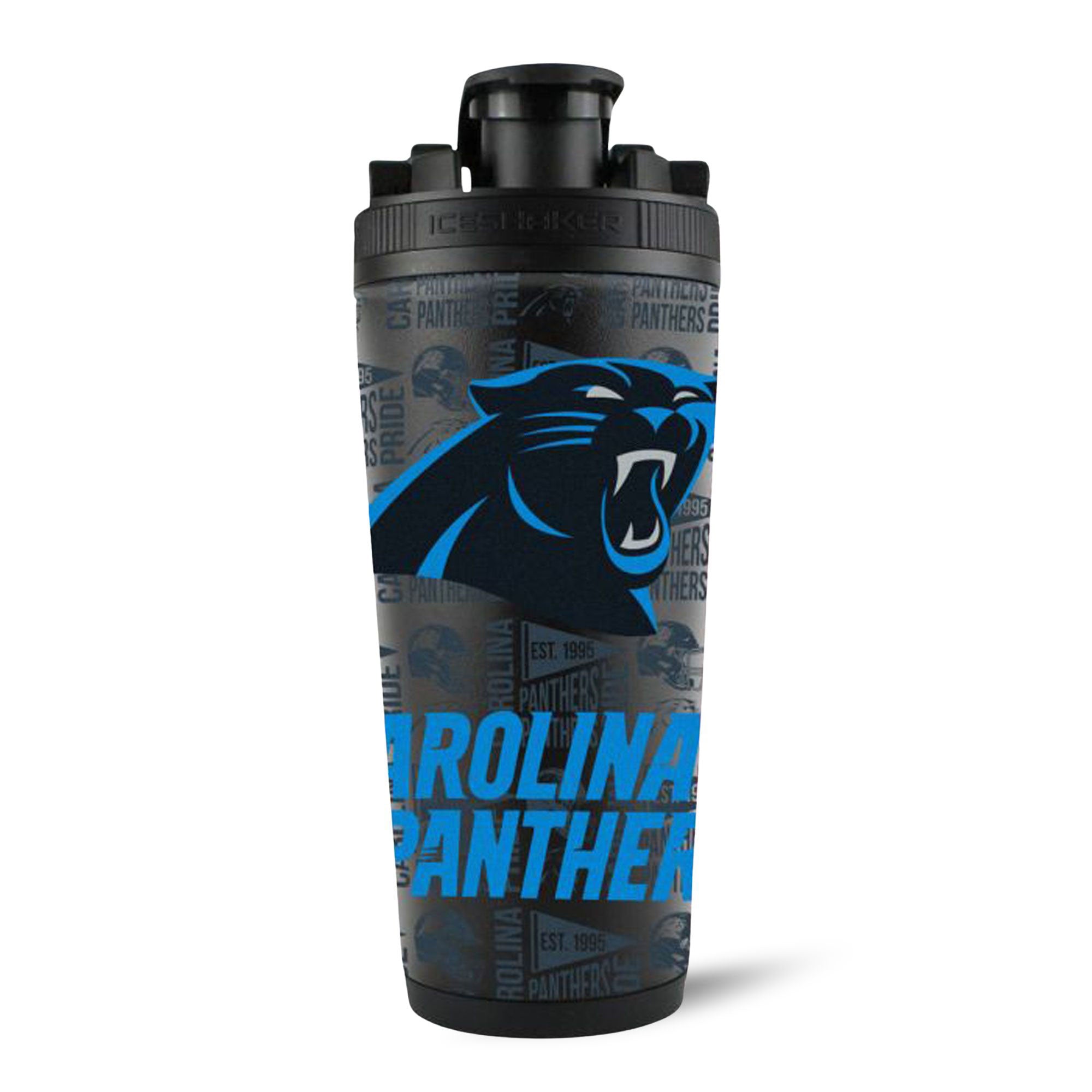 Officially Licensed Carolina Panthers 4D Insulated Water Bottle - Leakproof Stainless Steel Shaker Cup for Protein Drinks & Workouts - Perfect for Gym, Sports & Outdoor Activities