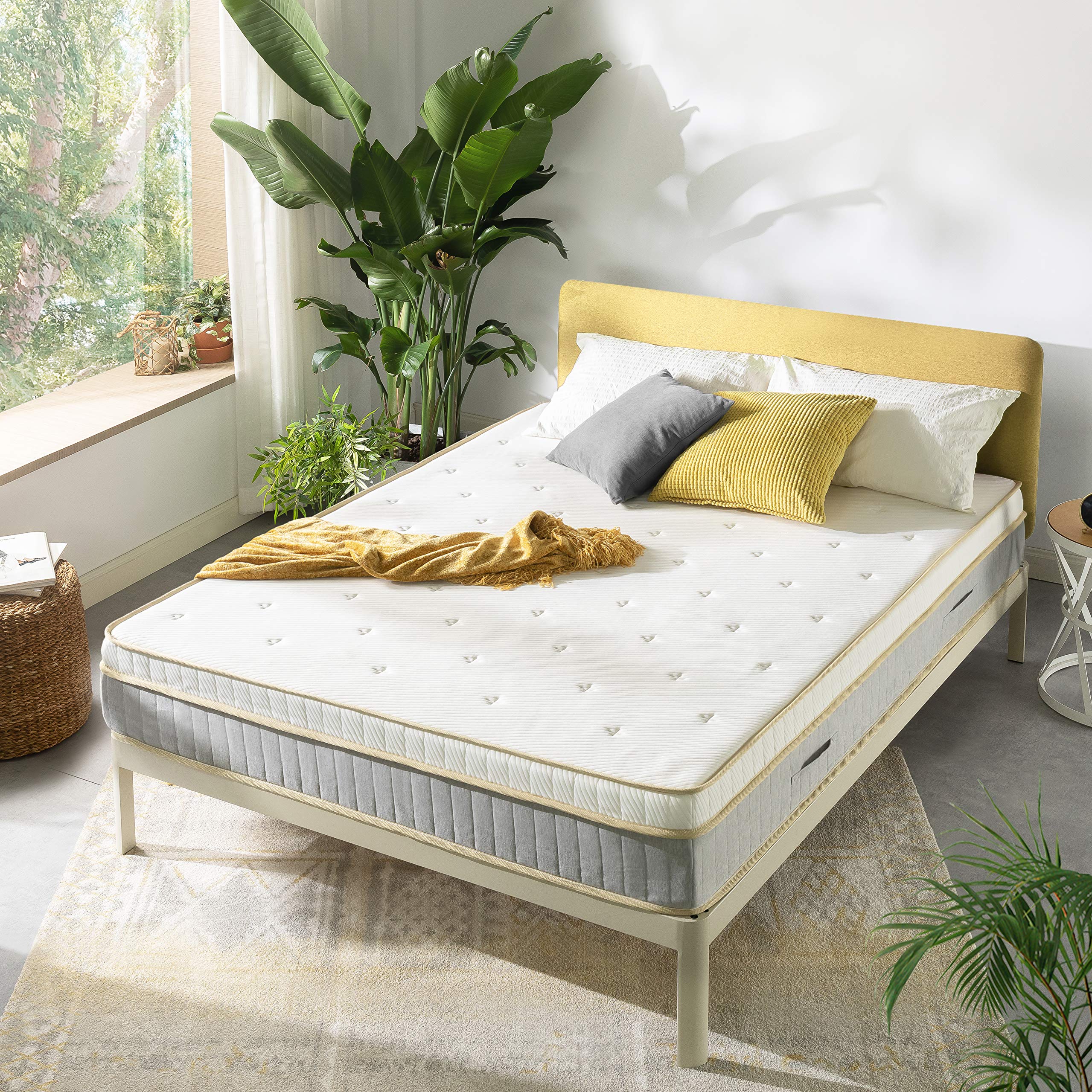 10 Inch LAGOM Elite Hybrid Mattress - CertiPUR-US & OEKO-TEX Certified, Green Tea Memory Foam with Pocket Springs, Quilted Comfort Top - Twin Size for Bedroom, Guest Room & Dorm (Made in USA)