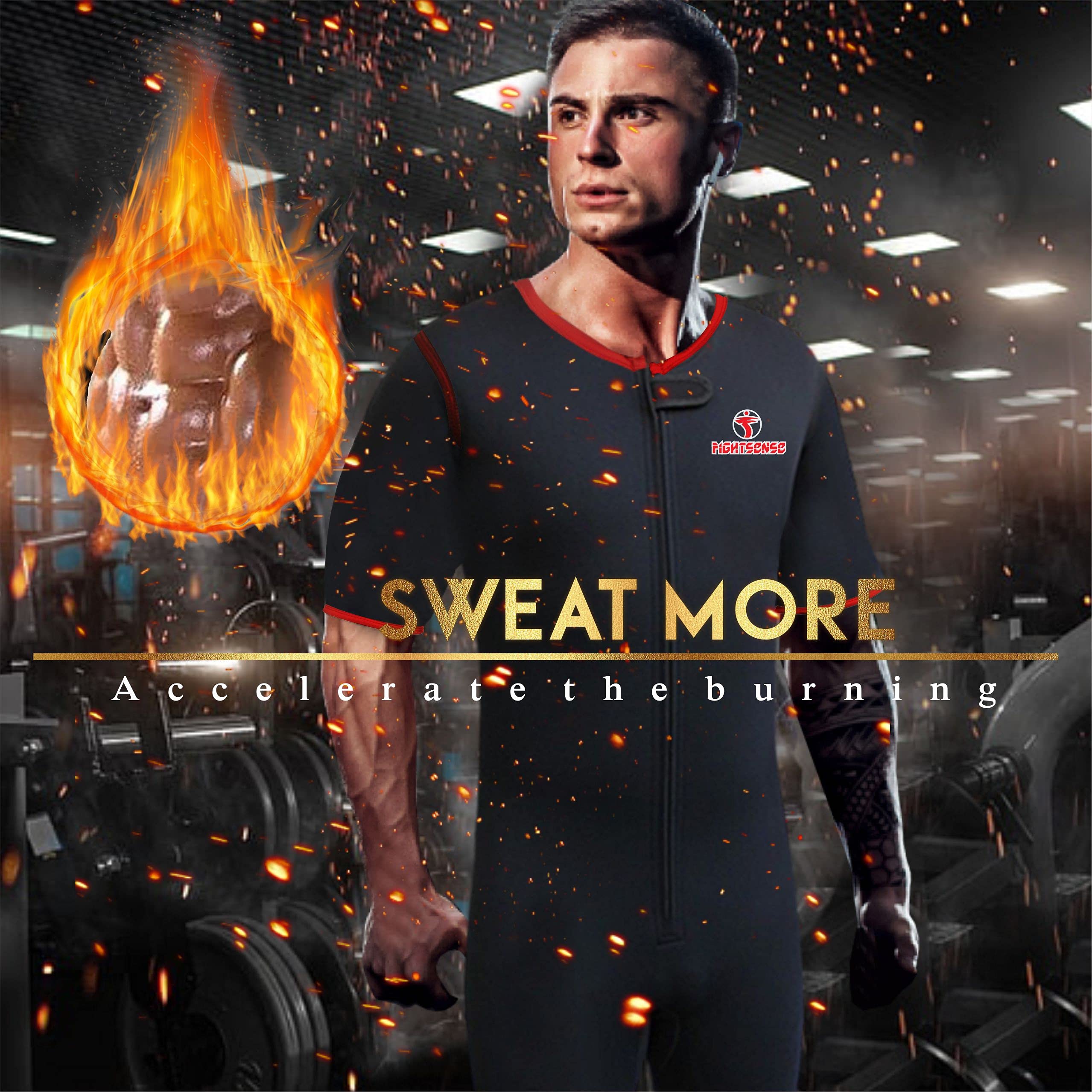 FIGHTSENSE Neoprene Sauna Suit - Sweat Shirt for Weight Loss, MMA Training & Gym Workouts | Men's & Women's Slimming Fitness Apparel for Intense Exercise & Fat Burning