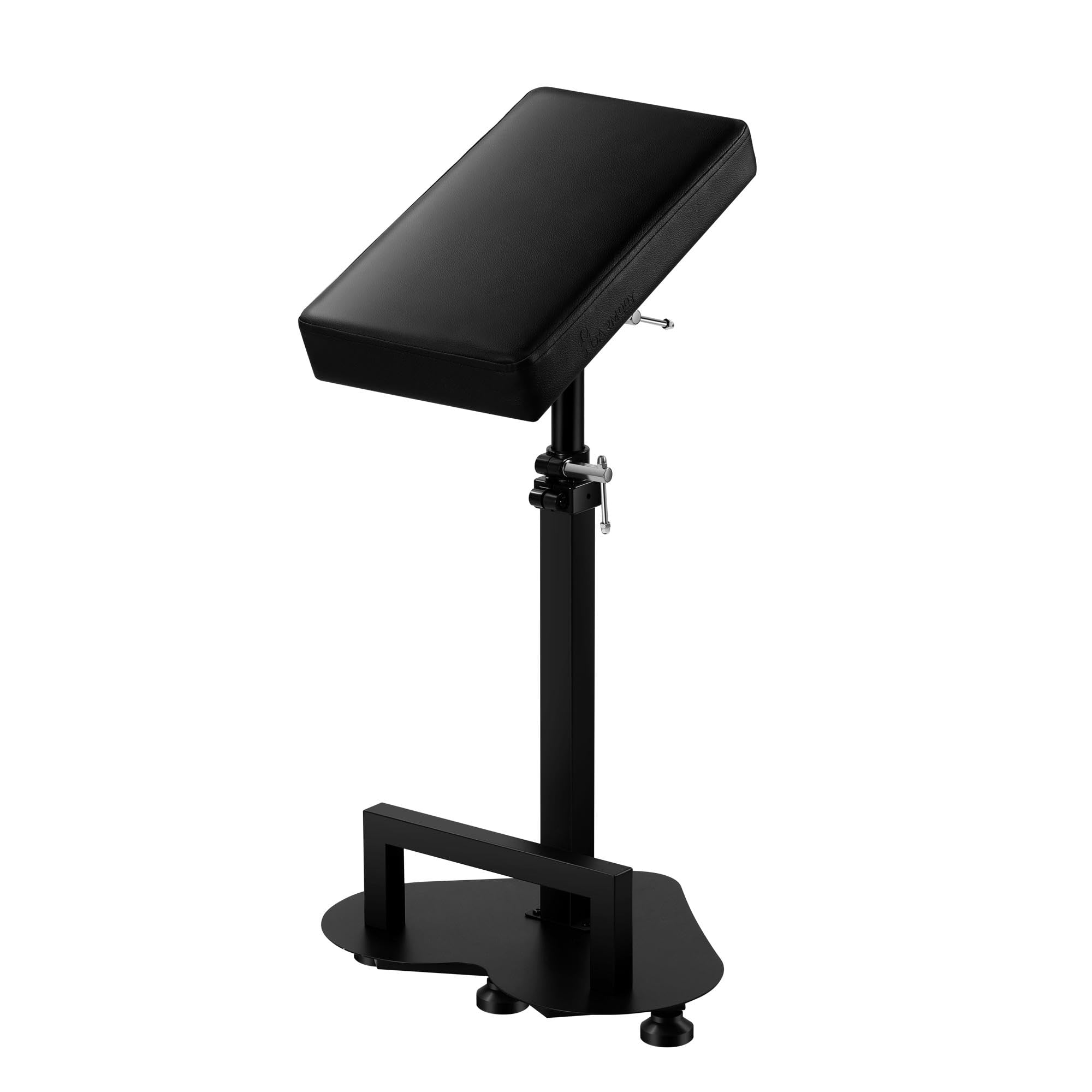 POARMEEY Adjustable Height Black Tattoo Armrest Stand with Large Thickened Pad & Heart-Shaped Non-Slip Base - Professional Tattoo Equipment for Artists, Perfect for Arm, Leg & Body Tattooing Sessions
