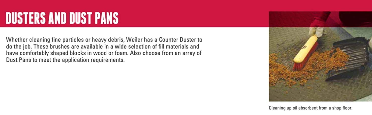 Weiler 71079 Extra Wide Dust Pan - Heavy Duty Plastic Broom Dustpan for Home, Garage & Workshop Cleaning - Ideal for Floors, Driveways & Outdoor Areas