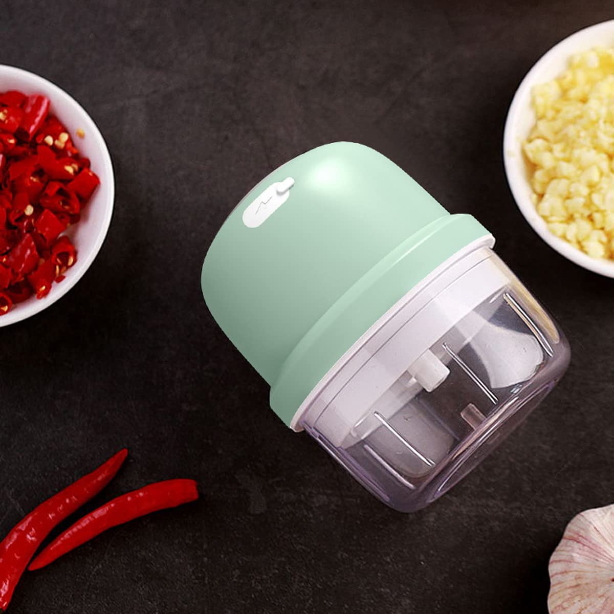 Electric Garlic Masher & Food Chopper - 250ml USB Rechargeable Stainless Steel Multifunction Kitchen Tool for Garlic, Vegetables, Fruits, Smoothies, Meat - Perfect for Cooking, Meal Prep & Small Kitchen Appliances