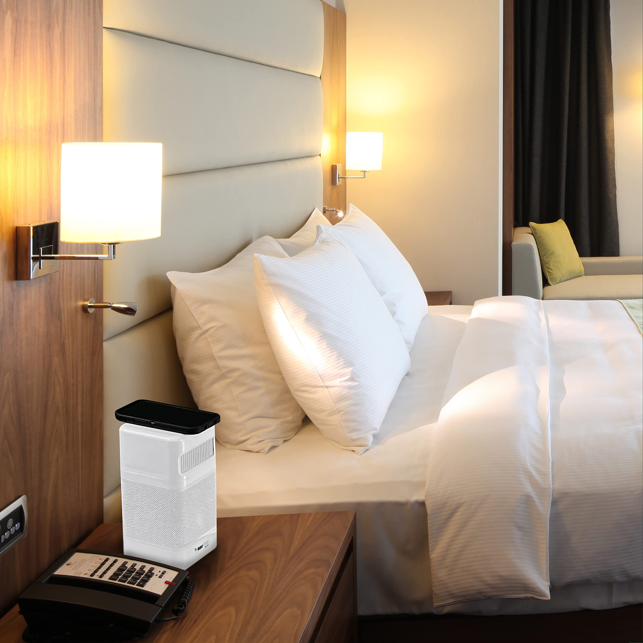 OdorStop OSAP2W HEPA Air Purifier for Home & Office - Covers 300 sq ft, USB Charger, White - Perfect for Bedrooms, Living Rooms & Small Spaces