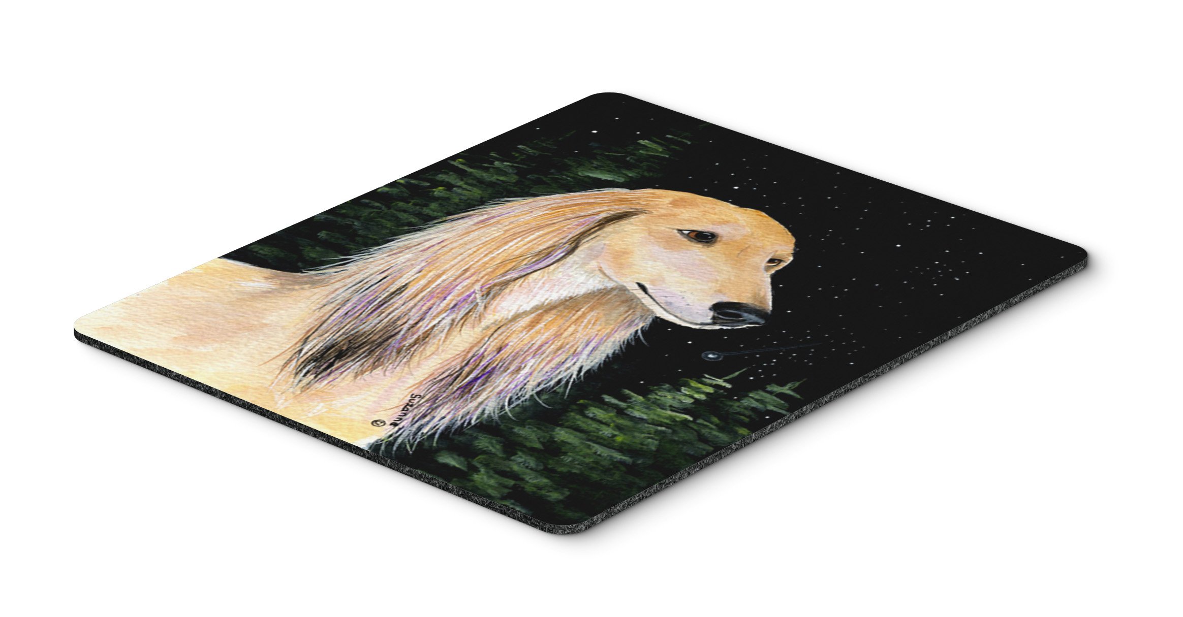 Starry Night Saluki Mouse Pad - Large Washable Non-Slip Desk Mat for Home Office, Gaming & Computer Work | Heat-Resistant Hot Pad & Trivet for Kitchen Use | Perfect Gift for Dog Lovers & Van Gogh Art Fans