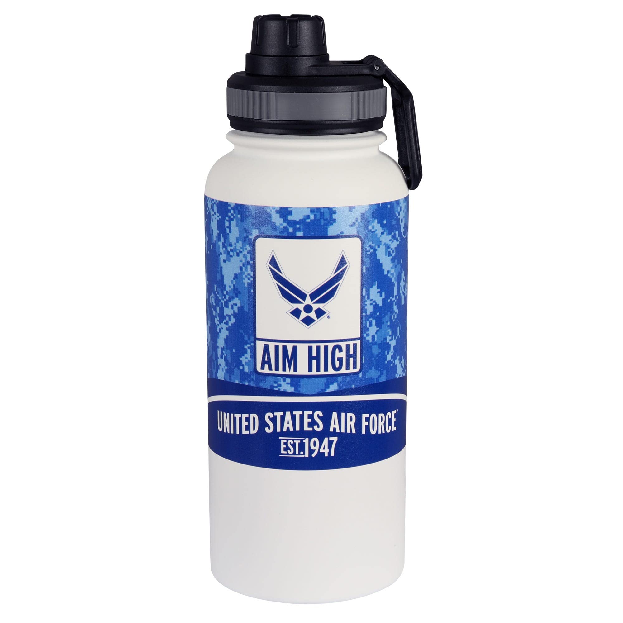 MEDALS OF AMERICA EST. 1976 Air Force Insulated Tumbler Water Bottle - 20oz Stainless Steel Vacuum Flask for Hot & Cold Drinks - Perfect for Military Gifts, Office Use & Outdoor Activities