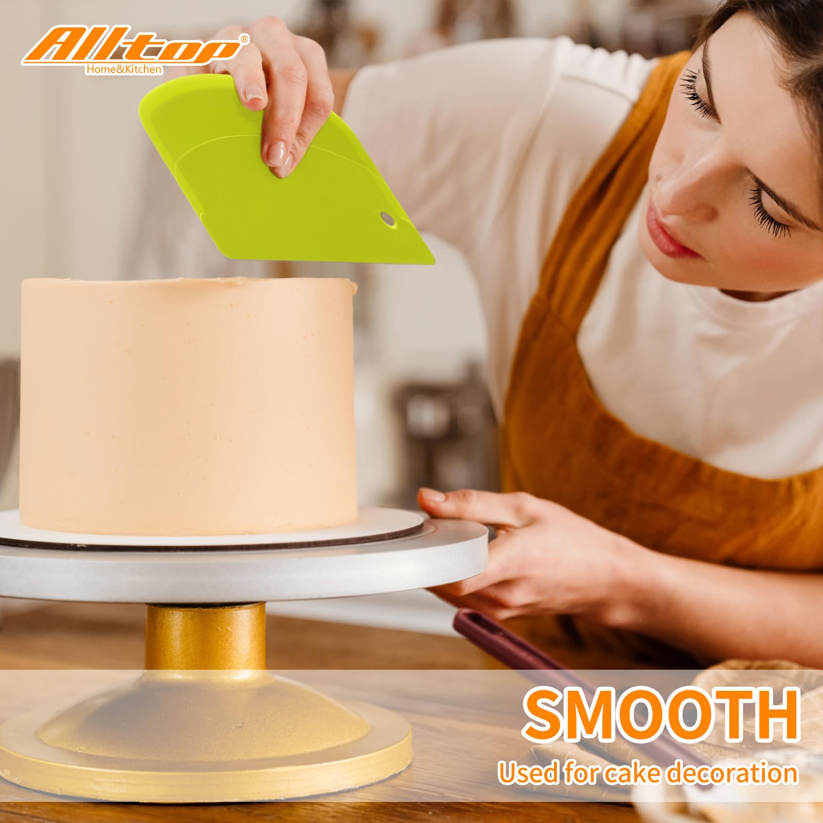 ALLTOP Hard Bench Scraper - Premium Dough Cutter & Bread Baking Tool for Home Bakers, Ergonomic Plastic Bowl Scraper for Kneading, Mixing & Cleaning - Perfect for Bread Making, Pastry Prep & Kitchen Organization