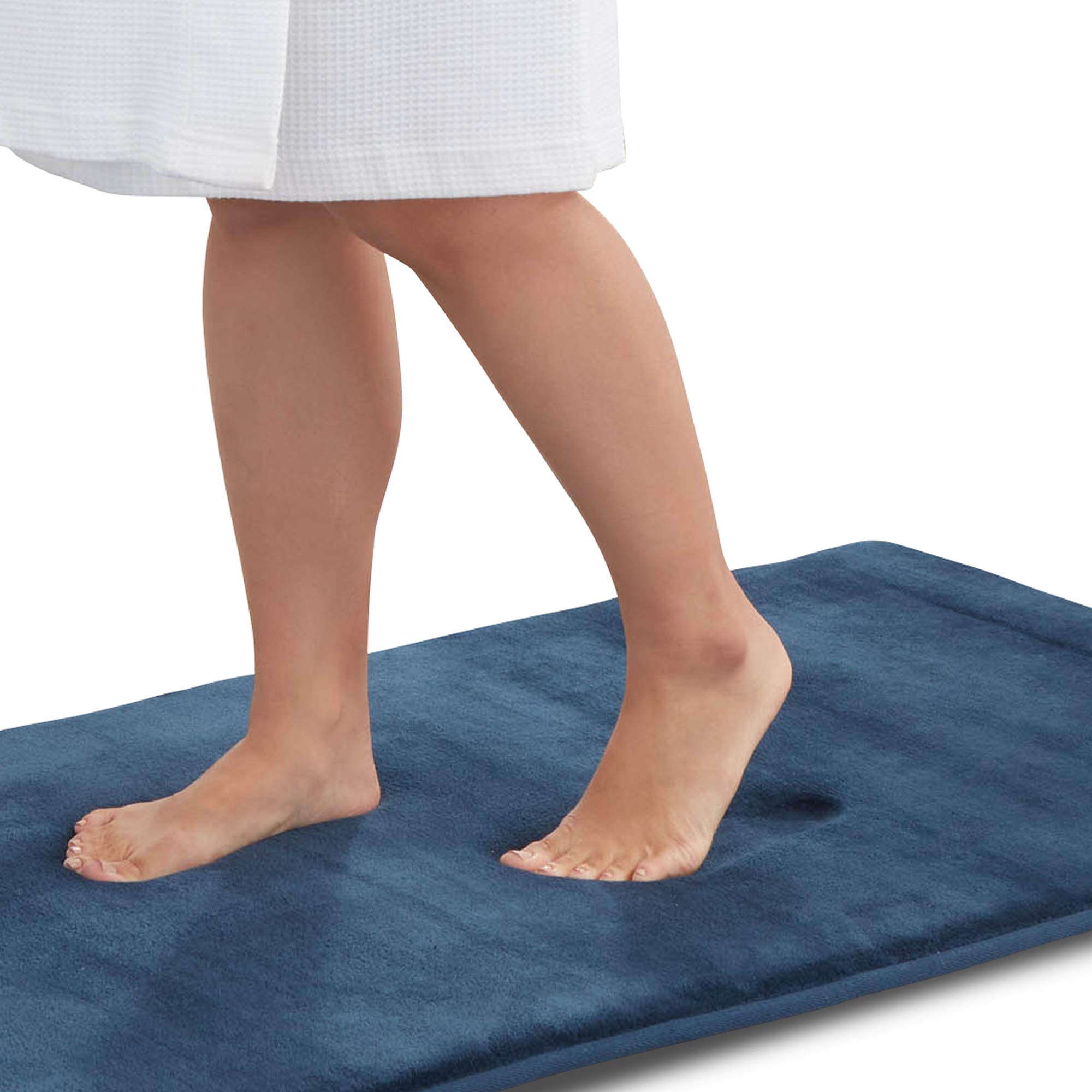 Genteele Memory Foam Bath Mat - Non Slip Absorbent Super Soft Velvet Bathroom Rug (24