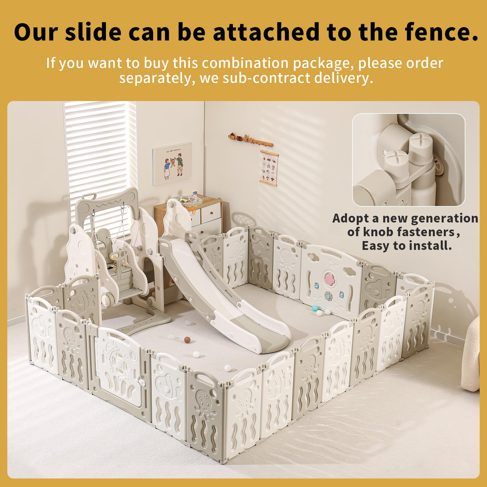 **Foldable Baby Playpen for Infants & Toddlers - 22 Panel Extra Large Play Yard, Portable Play Fence & Adjustable Safety Gate - Perfect for Indoor Play Areas, Daycare, and Home Nursery**
