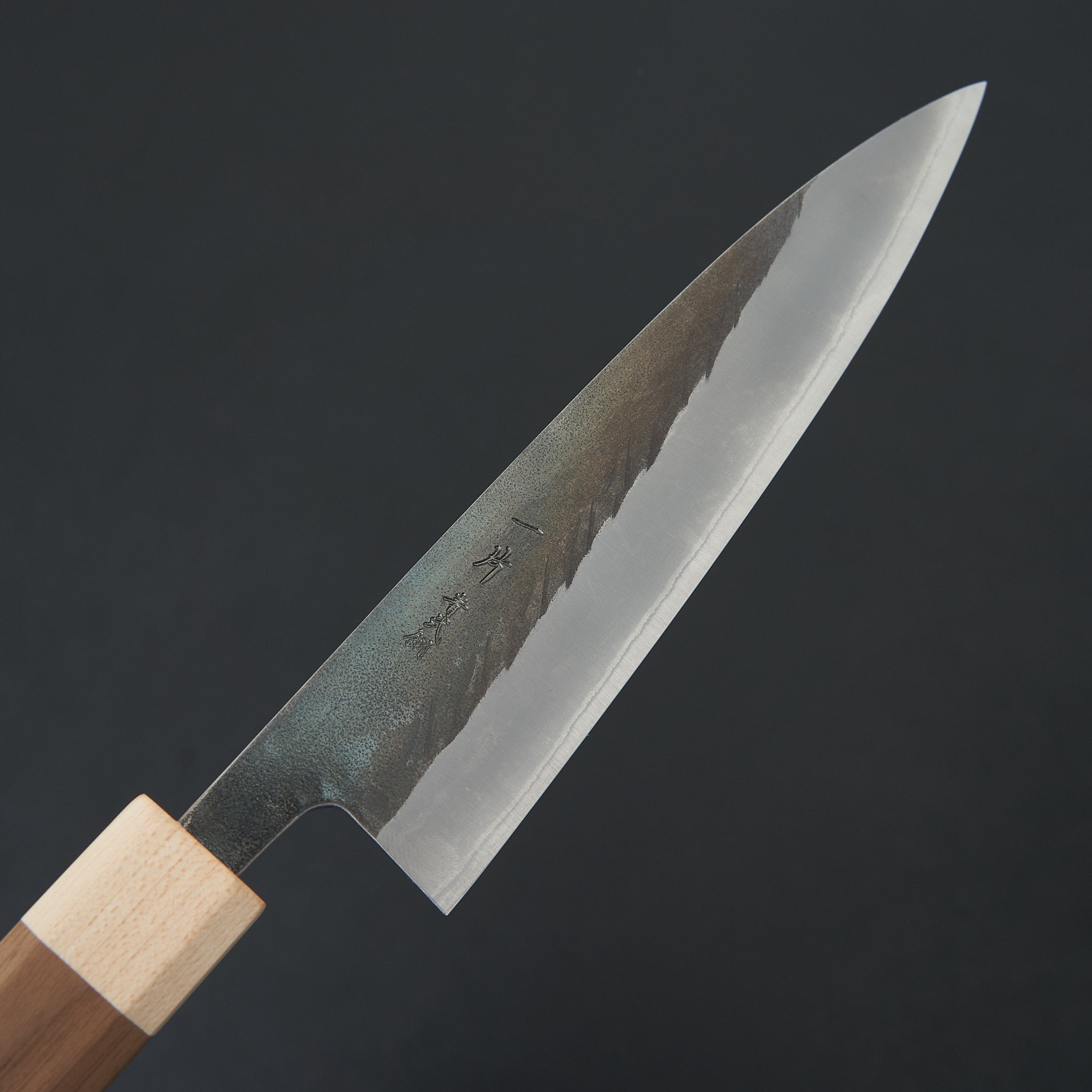 Hitohira TD Blue #2 Stainless Clad Kurouchi Gyuto 165mm Japanese Chef Knife with Walnut Handle - Perfect for Sushi, Meat Cutting & Professional Kitchen Use