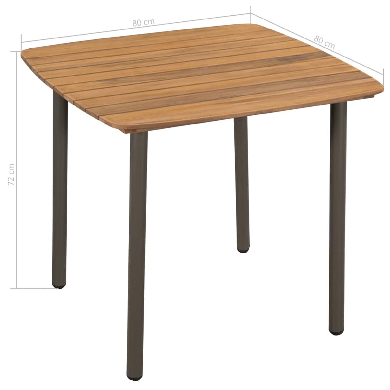 Weather Resistant Steel and Acacia Wood Patio Side Table - 31.5