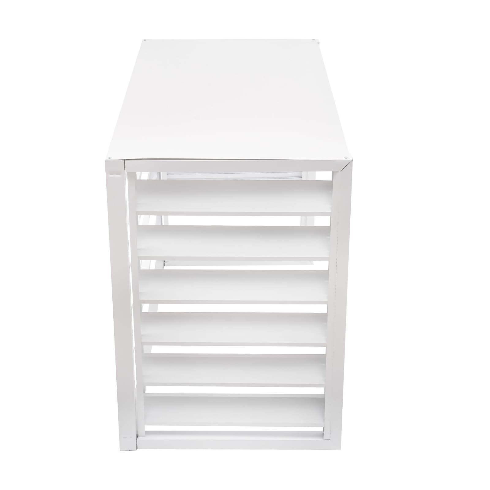 Durable Aluminum Alloy AC Fence Screen - 4-Panel Weatherproof Outdoor Air Conditioner Cover for Privacy & Protection (White) - Perfect for Backyard, Patio & Home Exterior AC Units