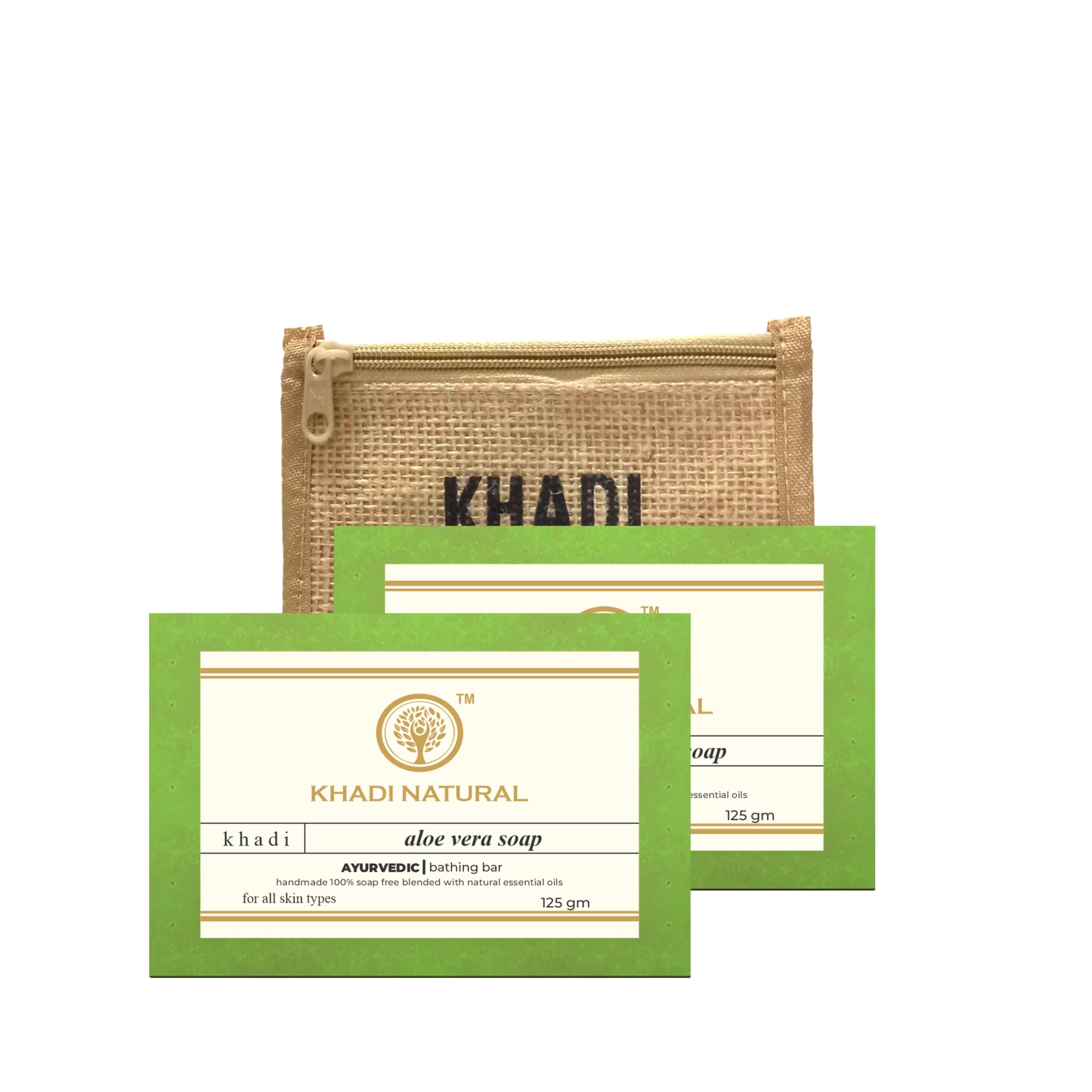 Khadi Natural Aloe Vera Soap - Organic Handmade Herbal Soap with Essential Oils for Soft & Healthy Skin | 125g Pack of 2 | Gentle Cleansing for Face & Body | Perfect for Daily Use, Sensitive Skin & Spa Treatments