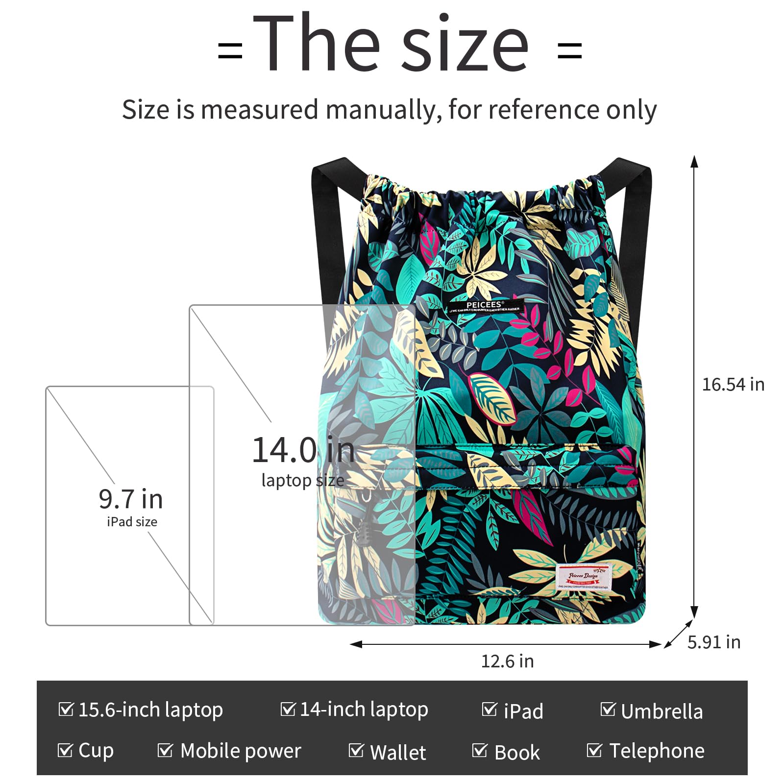 Waterproof Drawstring Sport Bag - Lightweight Sackpack Backpack for Men & Women - Perfect for Gym, Travel, Beach & Outdoor Activities