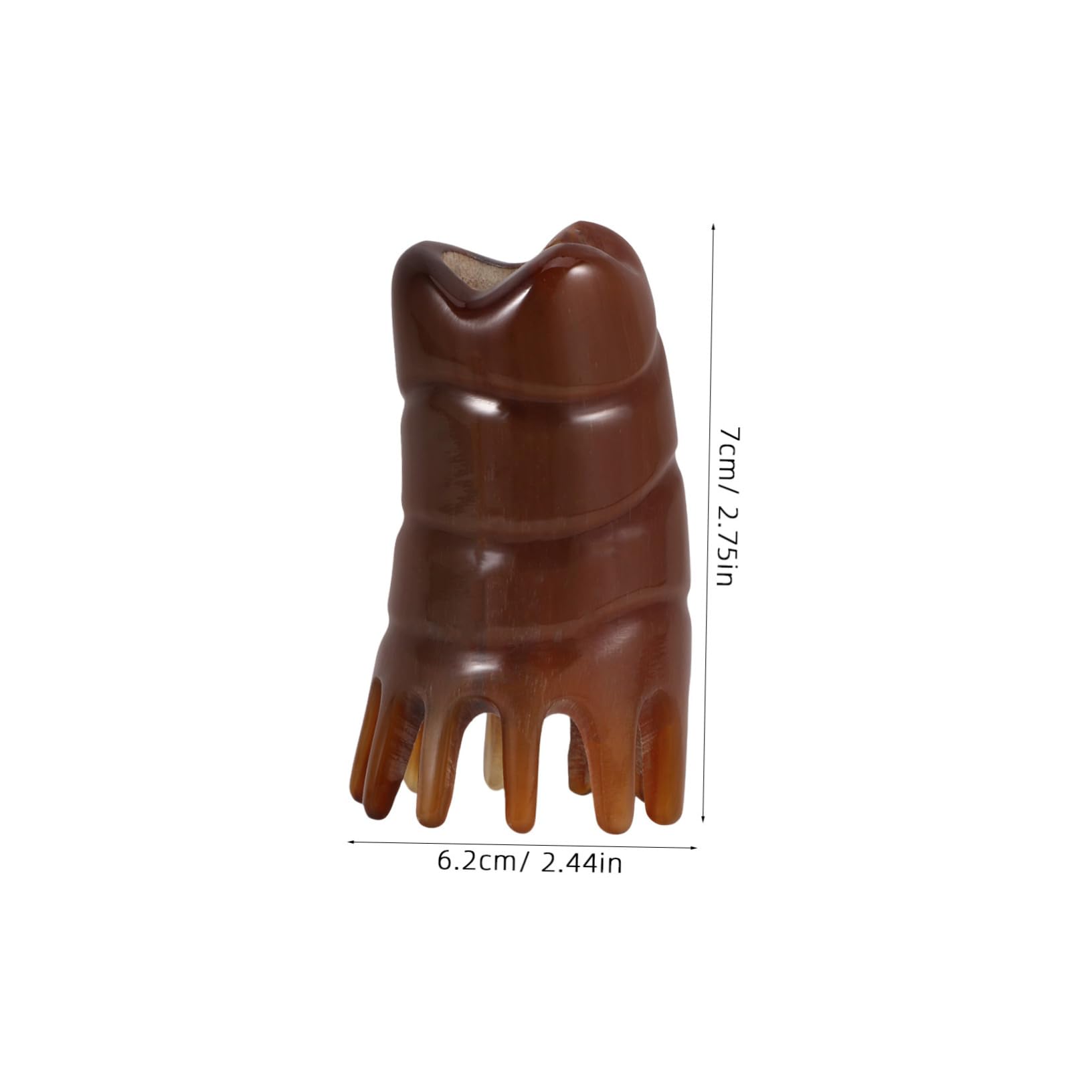 **Natural Ox Horn Shampoo Brush & Scalp Massager - Anti-Static Wide Tooth Comb for Hair Care & Scalp Exfoliation (Light Brown) - Perfect for Daily Hair Washing, Scalp Relaxation & Detangling**
