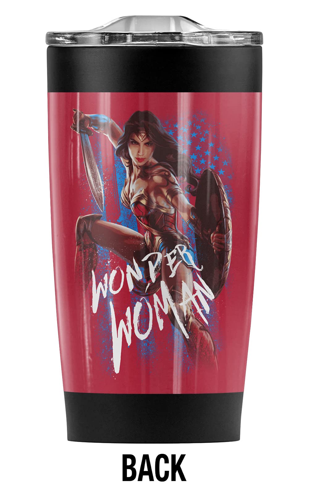 Wonder Woman Movie Stainless Steel Tumbler 20oz - Vacuum Insulated Coffee Travel Mug with Leakproof Lid - Double Wall Insulation for Hot & Cold Drinks - Perfect for Office, Gym, Camping & Car Commutes