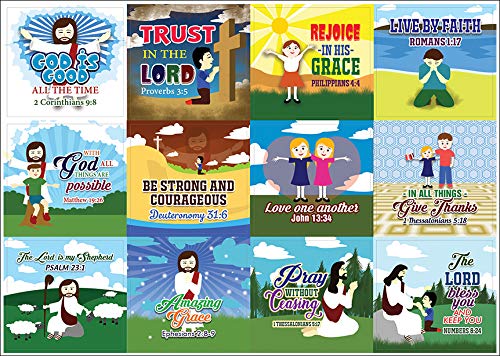 Jesus Bible Stickers (10-Sheet) - Stocking Stuffers for Kids - Bible Study & Church Supplies