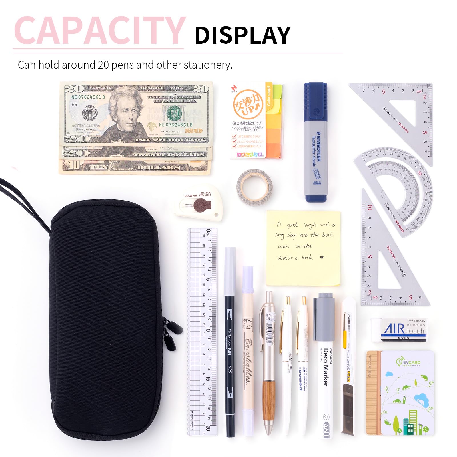 ANGOOBABY Pencil Case - Durable Pen Pouch for School, Office & Travel