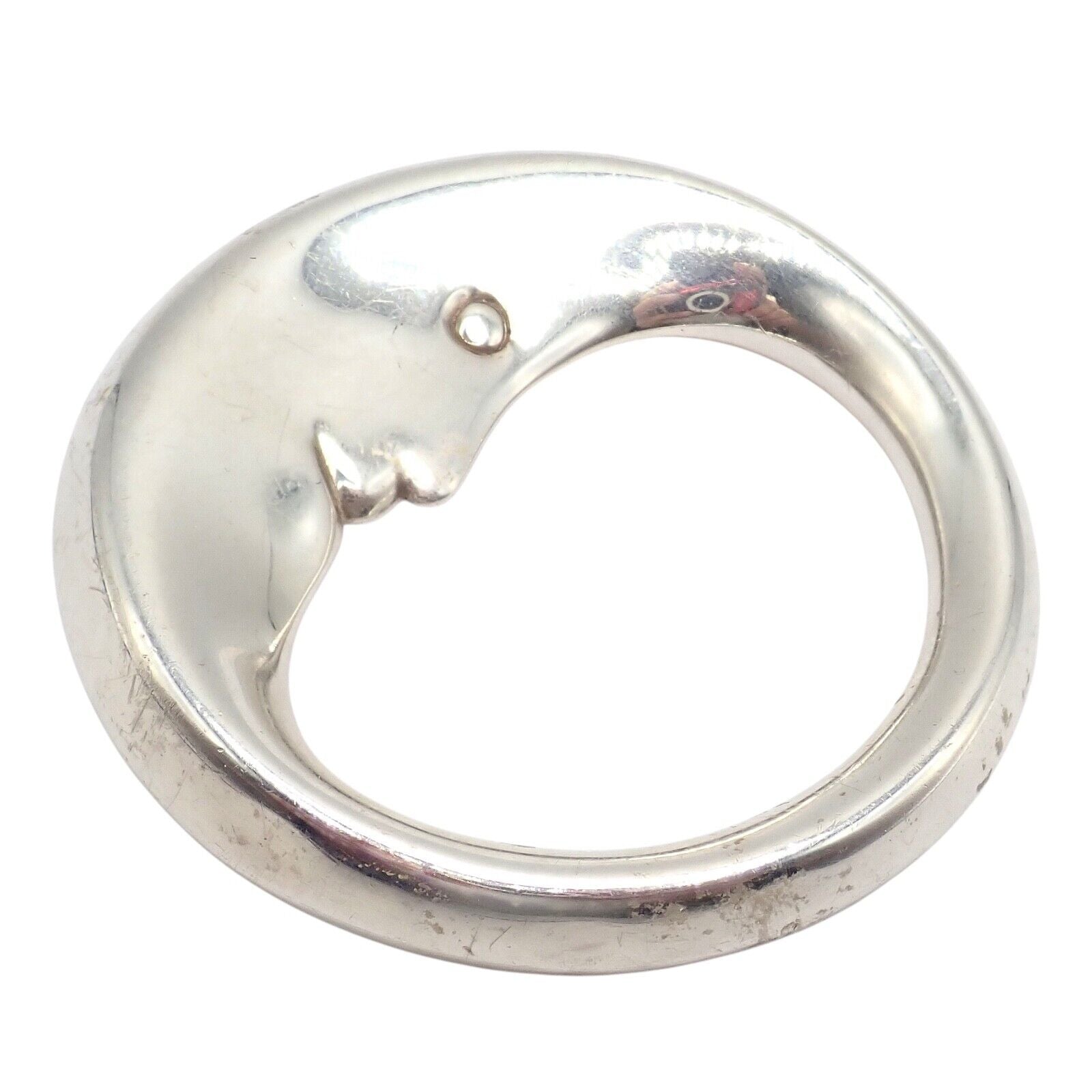 Vintage Tiffany & Co Sterling Silver Man In The Moon Baby Rattle - Elegant Baby Shower Gift & Keepsake for Newborns
