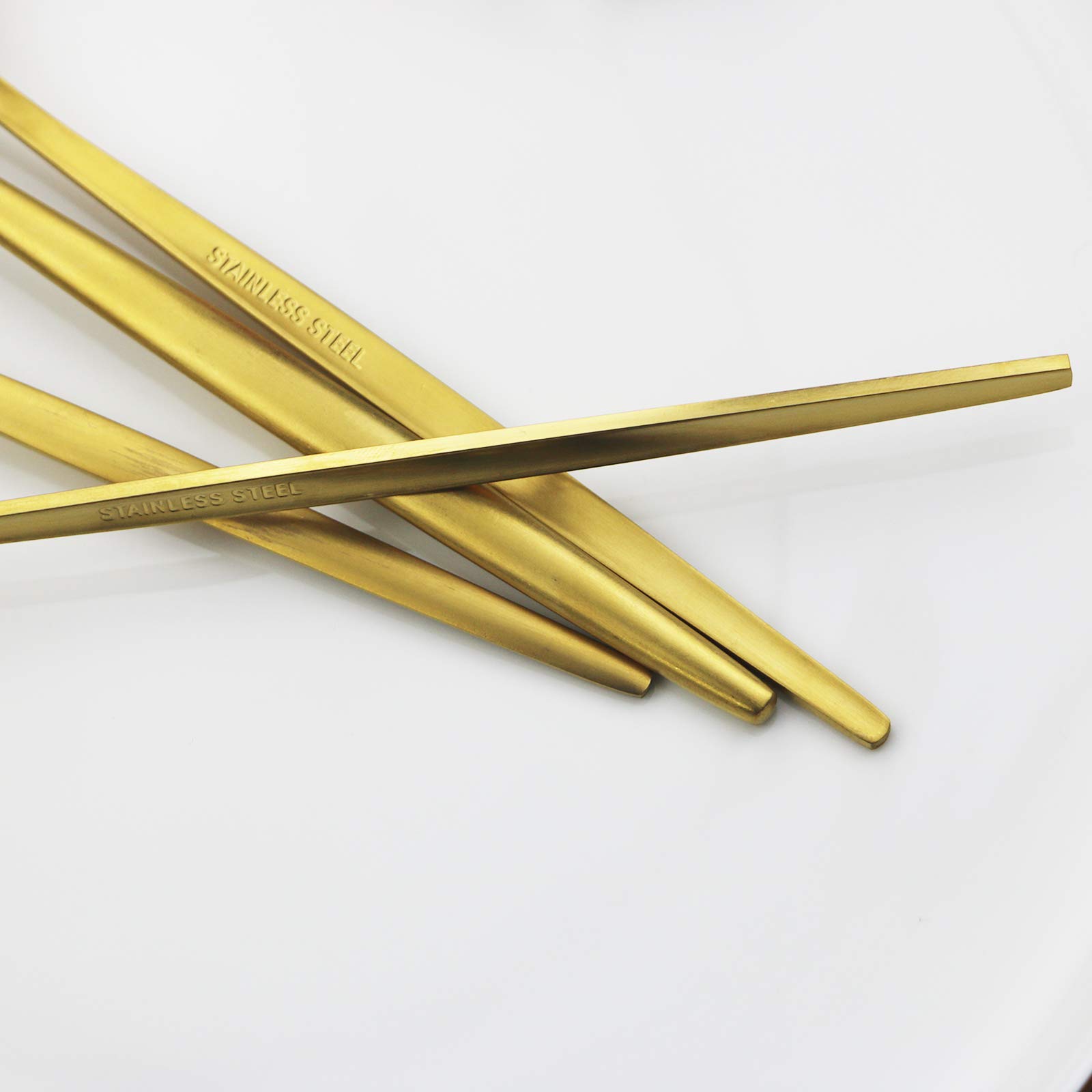 Premium 40-Piece JASHII Gold Silverware Set - 304 Stainless Steel Flatware Cutlery Set for 8 (Forks, Knives, Spoons) - Matte Finish & Satin Tableware - Dishwasher Safe for Home, Restaurant & Dinner Parties - Elegant Dining Set for Weddings, Holidays & Fine Dining Experiences