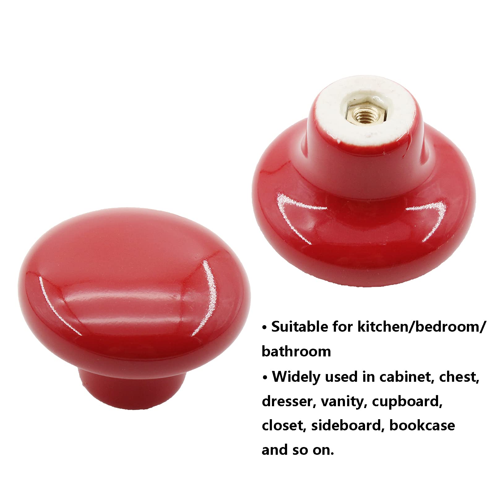 6 Pack Ceramic Cabinet Knobs - Handmade Decorative Round Drawer Pulls for Kitchen, Bedroom, Bathroom & Office Furniture (Home Improvement & DIY Upgrade) - Perfect for Dressers, Wardrobes, Desks & Storage Cabinets
