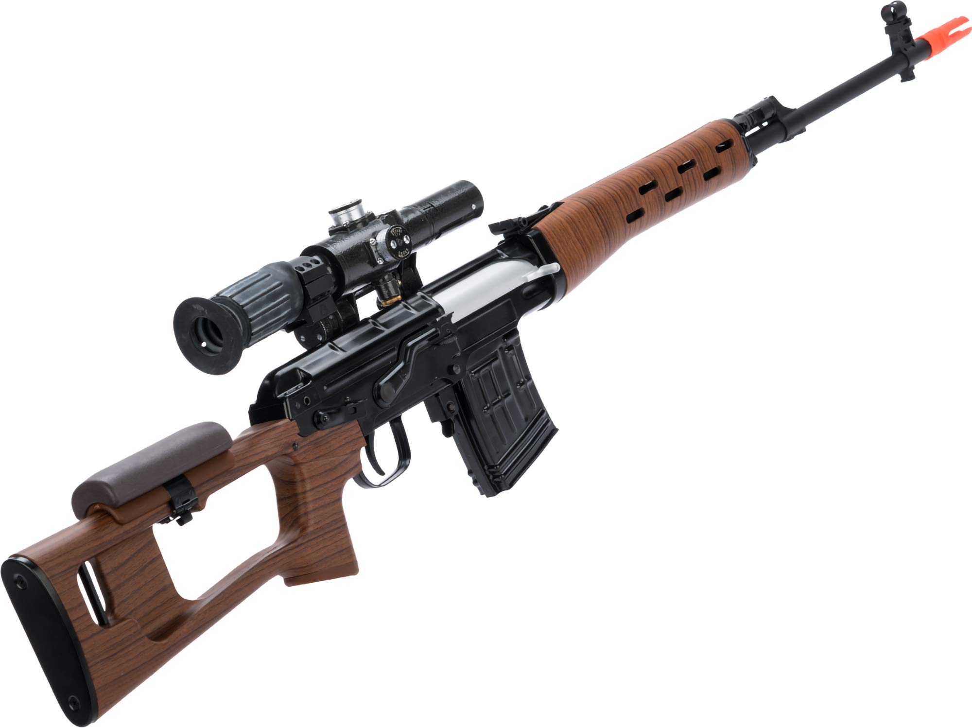WE-Tech SVD Airsoft GBB Rifle - Realistic Imitation Wood Stock & Handguards | High-Performance Gas Blowback Airsoft Gun for Tactical Games & Outdoor Shooting Practice