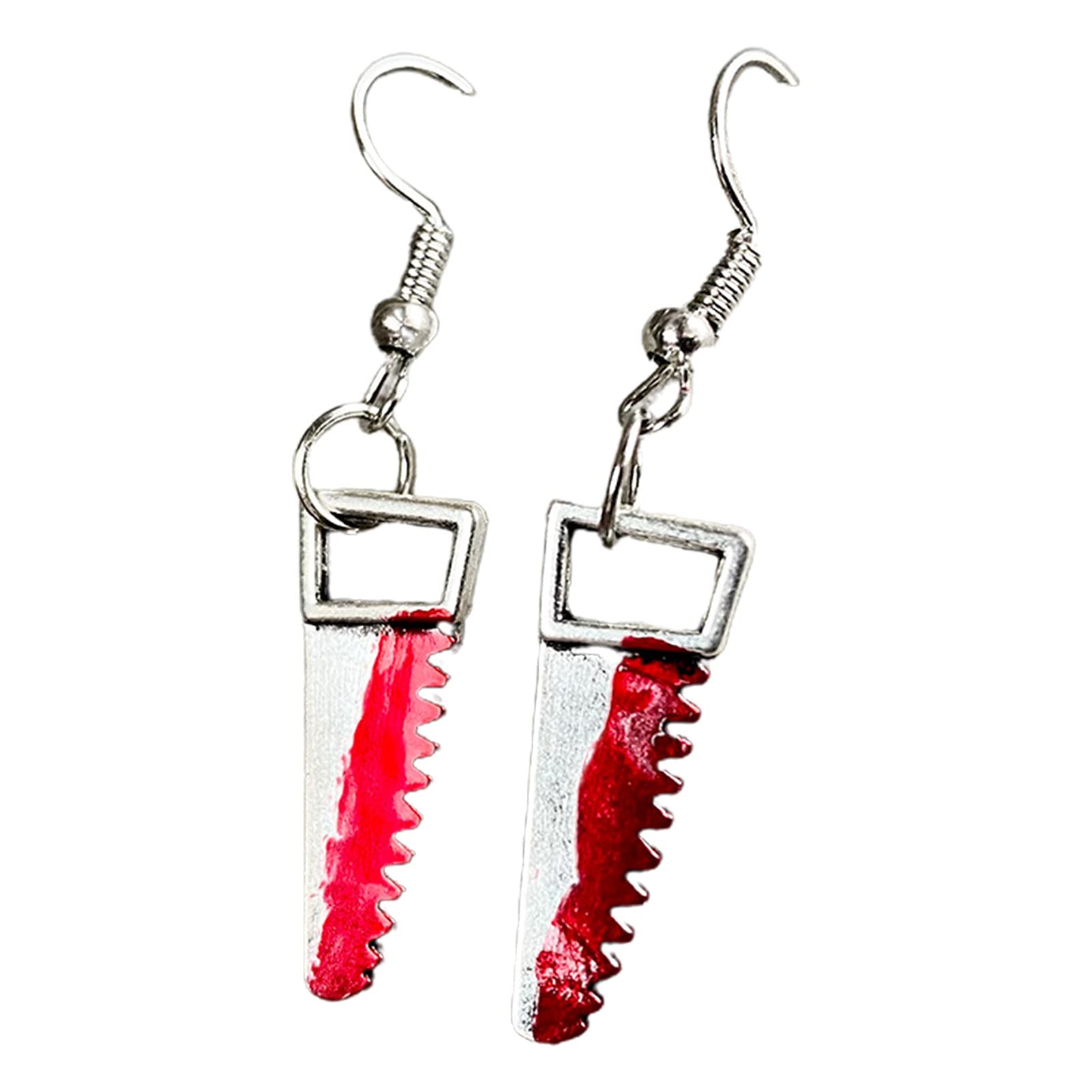 Horror Halloween Dangle Earrings - Bloody Scissors, Sword, Axe, Saw & Hook Drop Earrings for Women | Perfect for Halloween Costumes, Cosplay & Themed Parties