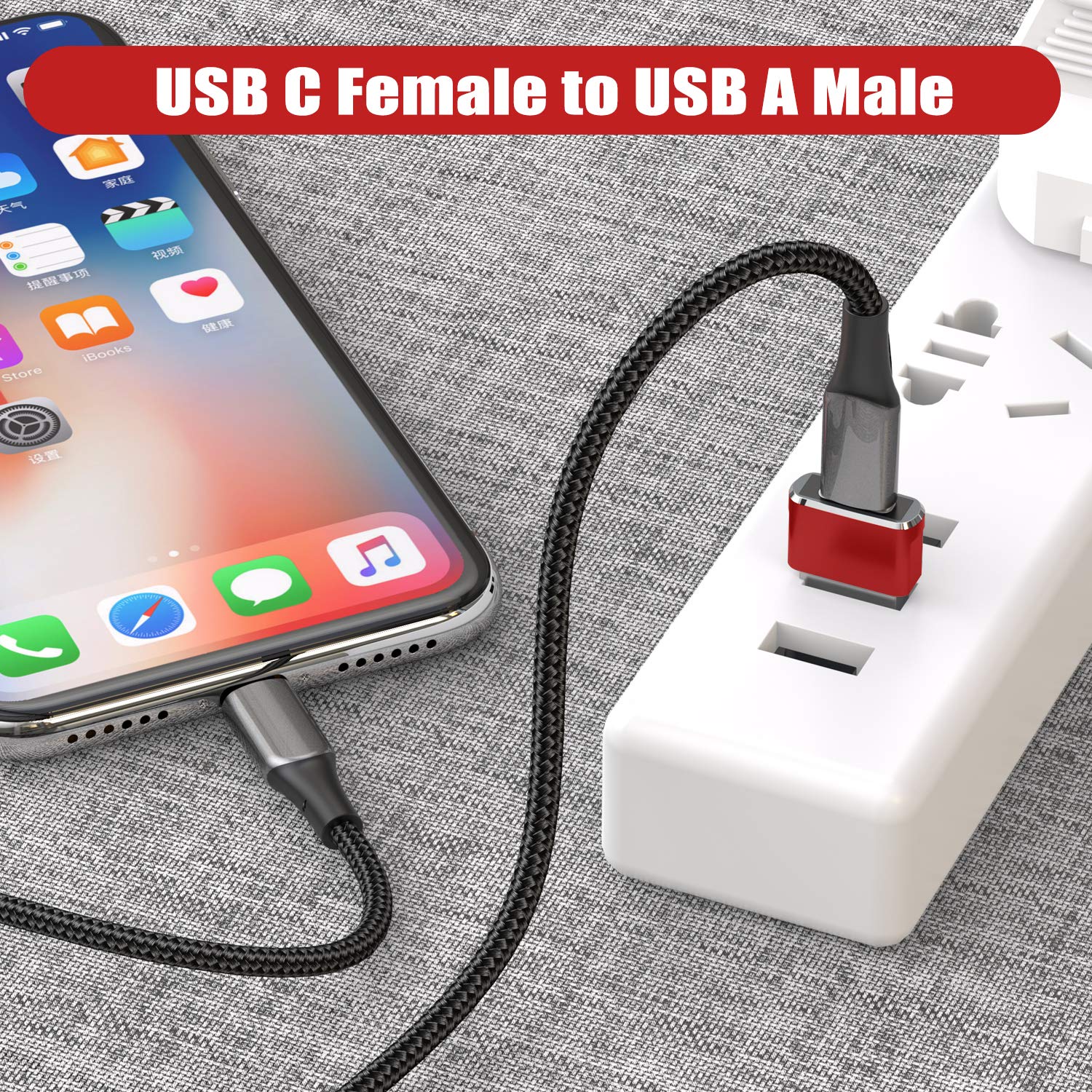 4-Pack USB-C to USB Adapter for AirPods 4 Charger - Type C Female to A Male Car Charger Block Compatible with iPhone 16/15/14/13 Pro Max Plus, Apple Watch 10/iWatch, iPad 9 Air Mini & Samsung Galaxy S24/A54 - Perfect for Travel, Home & Office Charging